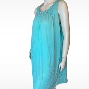 Vintage Aqua Sleeveless Nightgown